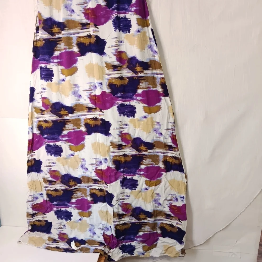 Women's maxi Sundress tie-dye style print Sleeveless Beach Rayon sz M. - Picture 14 of 17